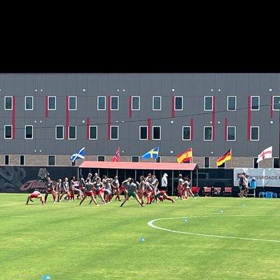 UHV soccer team at game field