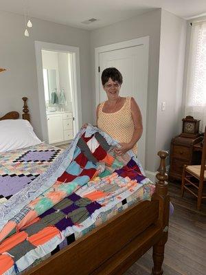 Many beautiful quilts