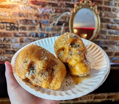 Skull Stuffed Garlic Knots