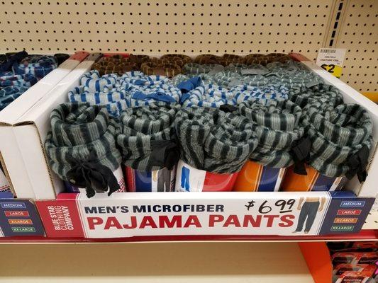 So this is where everyone gets their pajama pants!