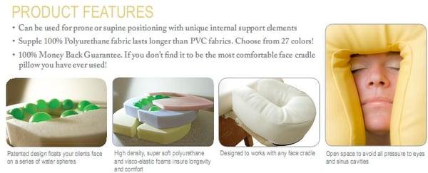 Boiance Face Cradle Pad.  Three layers of foam and liquid filled balls add amazing comfort.