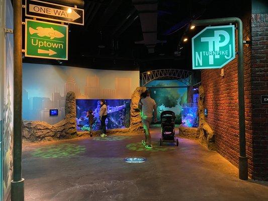 Path along the exhibit