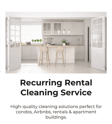 High-quality cleaning solutions perfect for condos, Airbnbs, rentals & apartment buildings.