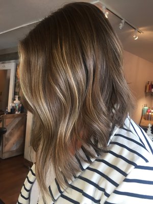 Balayage and Lob Haircut