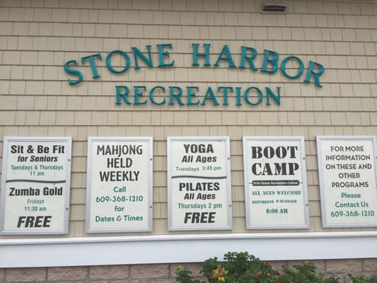 Senior Zumba, mah-jongg, yoga, Pilates, Boot Camp and more at the Stone Harbor Recreation Center.