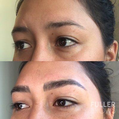 First session brows before and after.