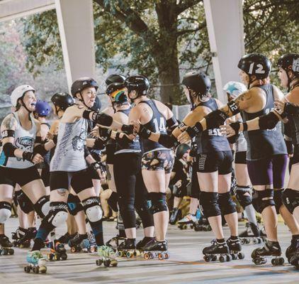 Game Play at Buhr Park with ann arbor roller derby