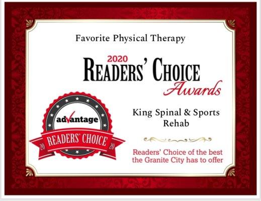 Favorite Physical Therapy 2020
Reader's Choice Awards