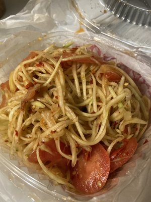 Papaya salad! Was delicious. Very spicy