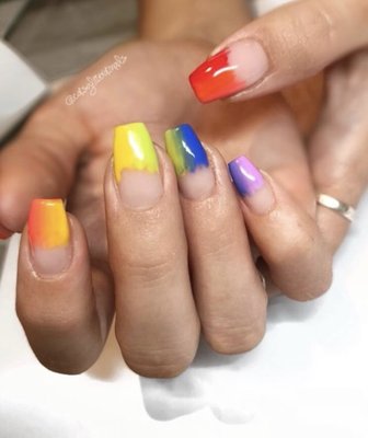 Rainbow negative space design