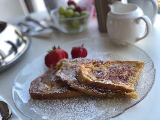 French toast with warm maple syrup