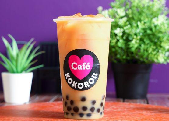 Earl grey milk tea with boba