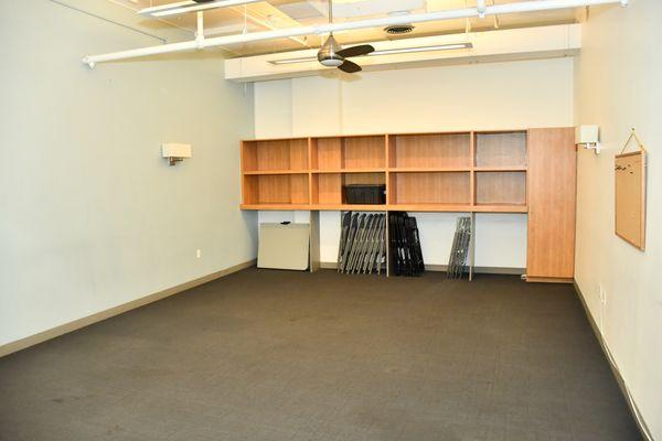 Mary Pickford Room is great for focused groups, cubby storage available along one wall and carpeted floor