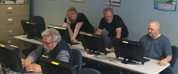 Students in Computer IT program updating software