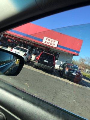 Front of the gas station