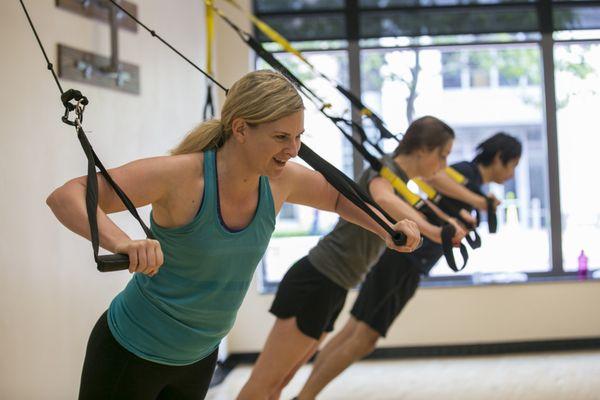 TRX group fitness class