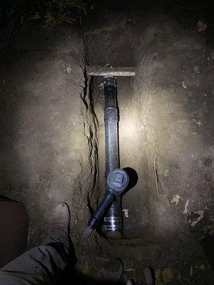 Sewer line repair and clean-out installation