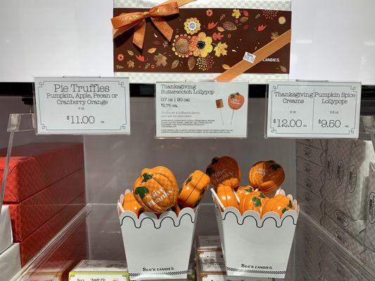 Thanksgiving Creams, Seasonal Truffles & Lollypops