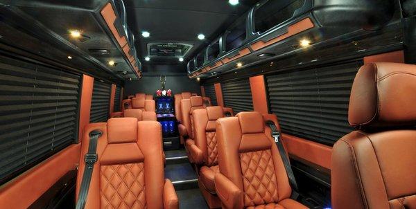 Interior Photo of a Mercedes Sprinter from Jax Black Car Transportation