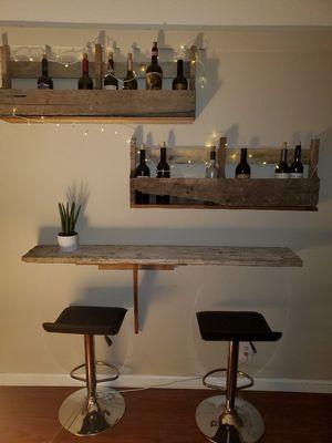 Wine bar created with pallets.