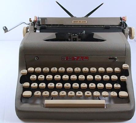 Vintage typewriters adorn the shop.   Classic looks in a functional art form!