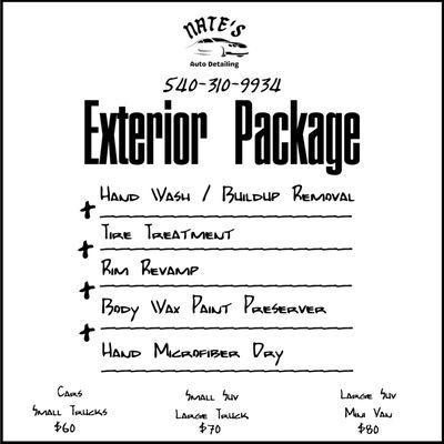 Exterior Package Details/Pricing