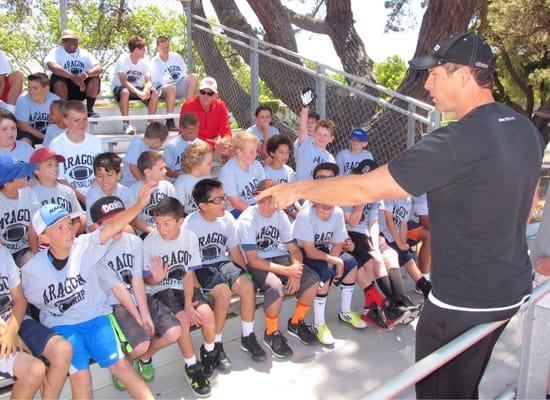 NFL Great Steve Young Inspires Campers - Week @ Aragon Football Camp summer 2013