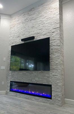 Custom stone Electric fireplace