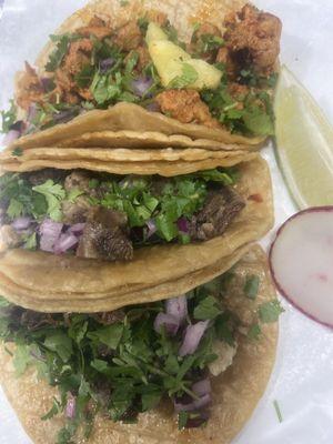 Tacos de cabeza y pastor ricos ricos