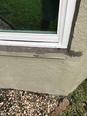 Sloppy stucco patch master bedroom