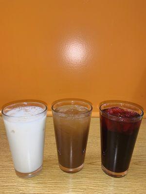 Aguas frescas (Horchata ,Tamarindo y Jamaica)