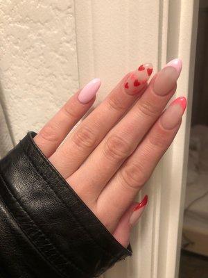 2022 Valentine's Day nails idea I got from Pinterest