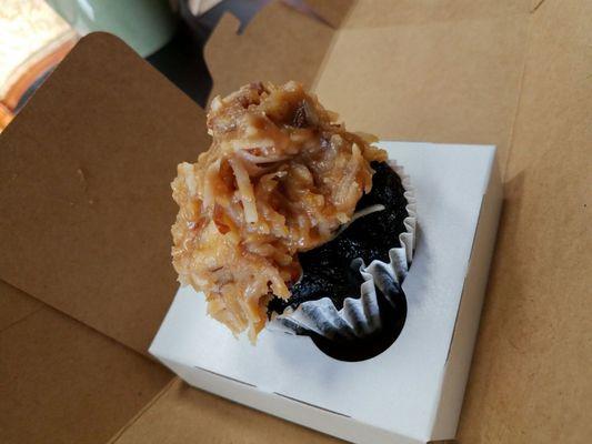 German chocolate cake cupcake