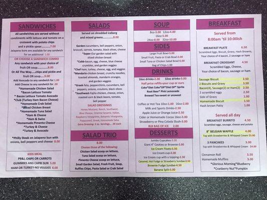 Joe Mama's MENU!!! Breakfast, Lunch & Desserts!!