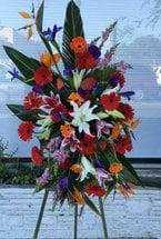 TROPICAL FAREWELL -EASEL.  - $195- FREE DELIVERY- 310-977-4691
  www.lafuneralflowers.com