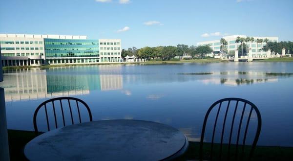 Nice view of the Fountain Square Offices Pond from Waterside Cafe