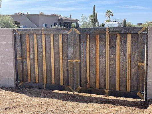 12' RV gate with a rusted accent