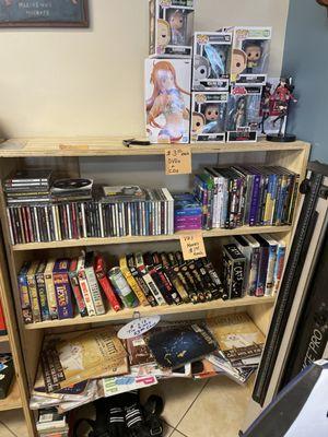 Movies, CDs, Vinyls, Books, Tin Signs , Cassette and Magazines.