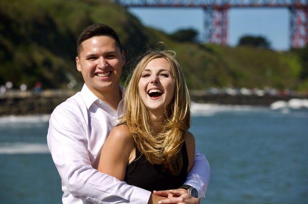 Engagement at Fort Point, San Francisco. Sheilaokeefephotography.com