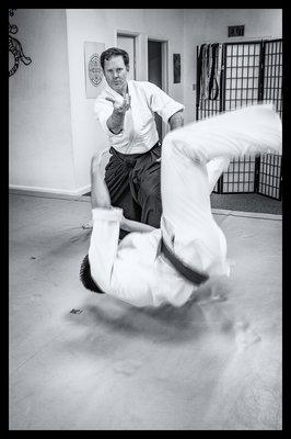 Aikido throws in the dojo with sensei Bill