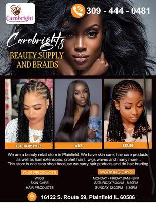 Our services include box braids Senegalese twist, crohets,  sewing, Knotless braids, Tribal braids, Ghana braids,  cornrows,  and many more.