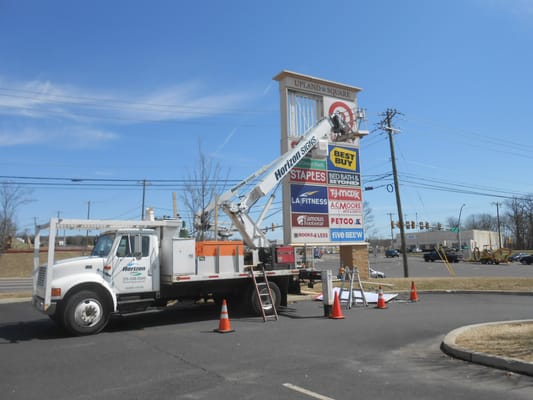 Sign installation by Horizon Signs LLC