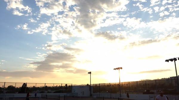 Beautiful views on the Rooftop Tennis court