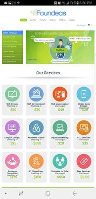 A screenshot showing a full overview of our services.