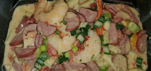 Mardi gras Shrimp & Sausage pasta