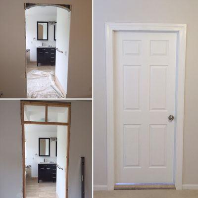 Archway removed and installed bathroom door