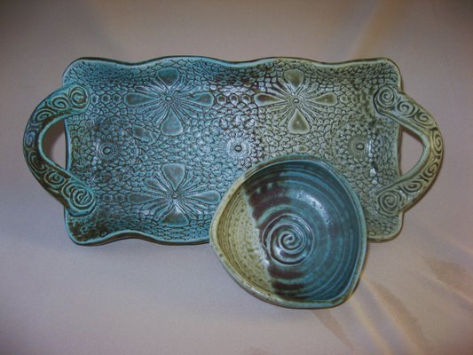 Tray and dip bowl shown together