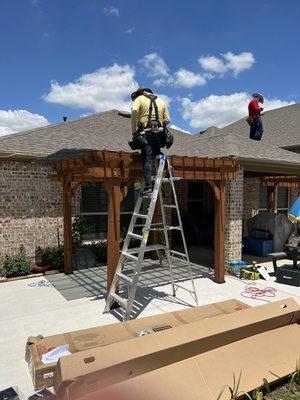 Building the pergolas