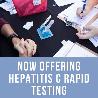 Now offering Hepatitis C rapid testing