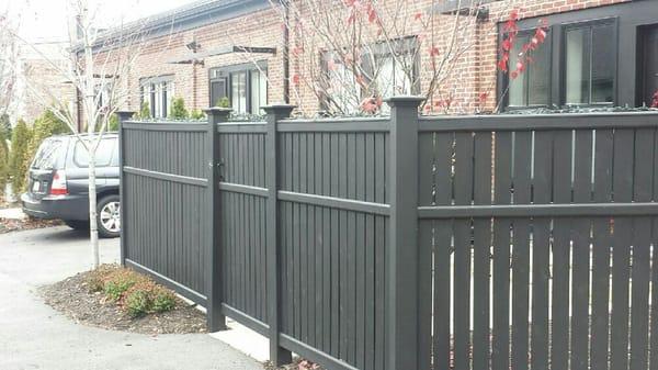 Custom cedar fence installation in Beverly MA.